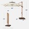 Best Choice Products 10ft Square Woodgrain Pattern 2-Tier Outdoor Solar LED Cantilever Umbrella w/ Base